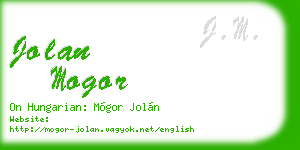 jolan mogor business card