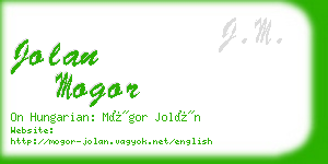 jolan mogor business card